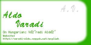 aldo varadi business card